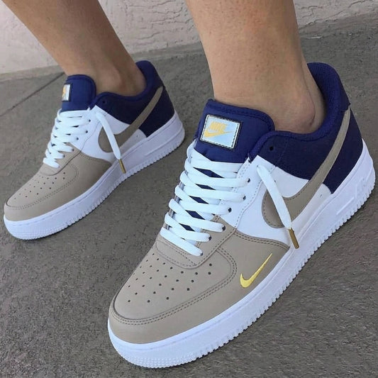 Custom Nike Air Force 1 Navy Blue Grey