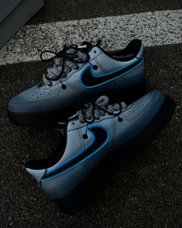 Custom Hand Painted Glow PS5 Air Force 1 Sneakers