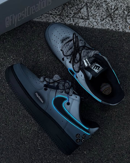 Custom Hand Painted Glow PS5 Air Force 1 Sneakers