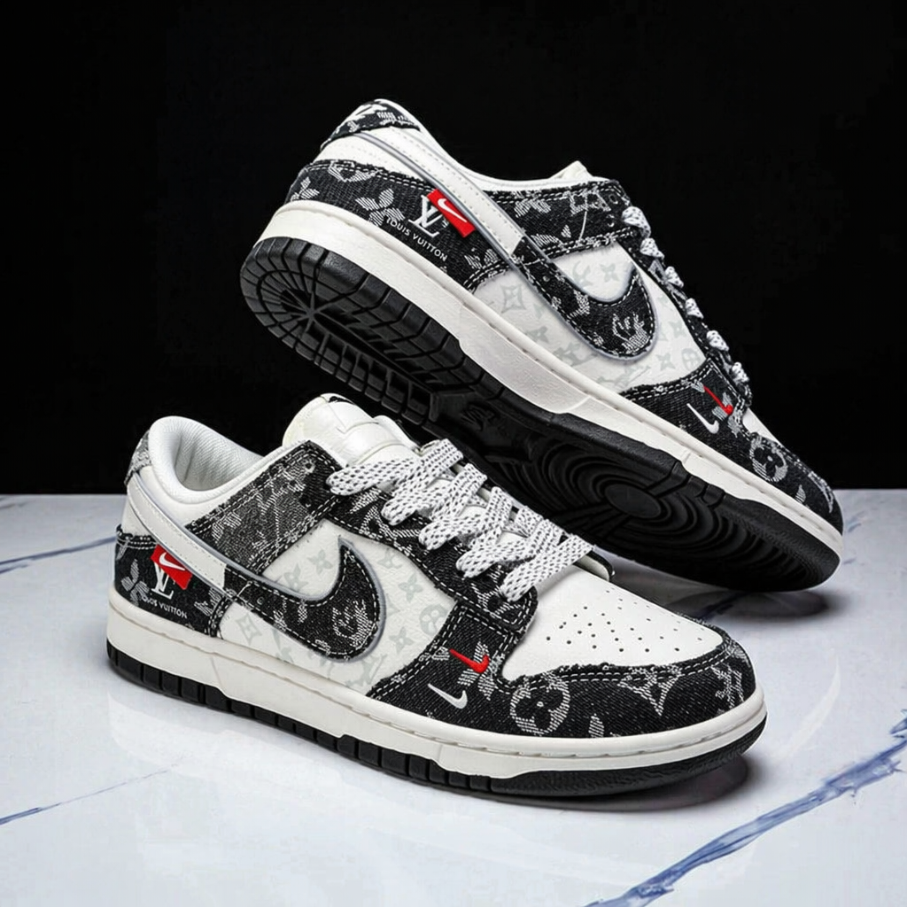 Hand Painted Custom Monogram Denim Sneakers