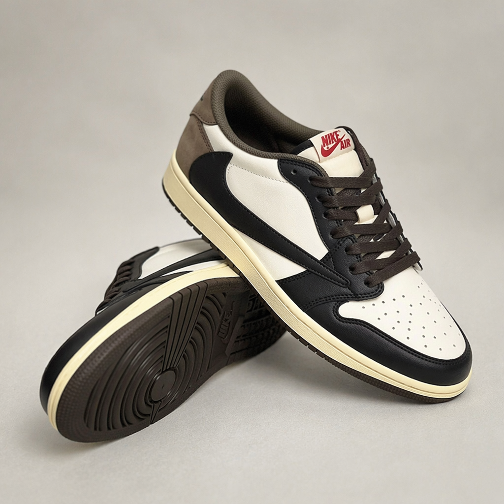 Hand Painted Mocha Custom Low Top Sneakers