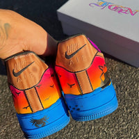 Hand Painted Sunset Beach Custom Air Force 1 Sneakers