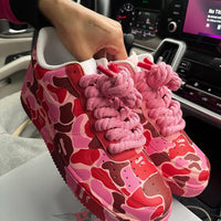 Hand Painted Pink Camo Custom Air Force 1 Sneakers