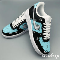 Black Blue Cartoon Custom Air Force 1