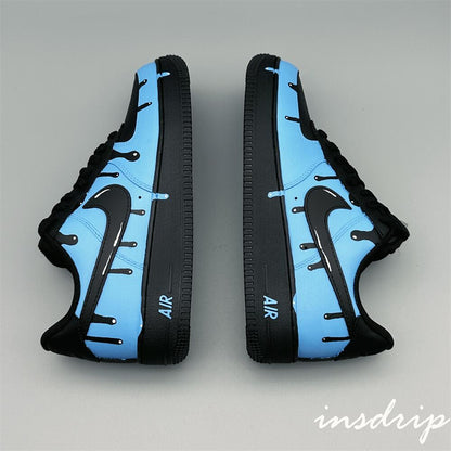 Blue Black Drip Custom Air Force 1