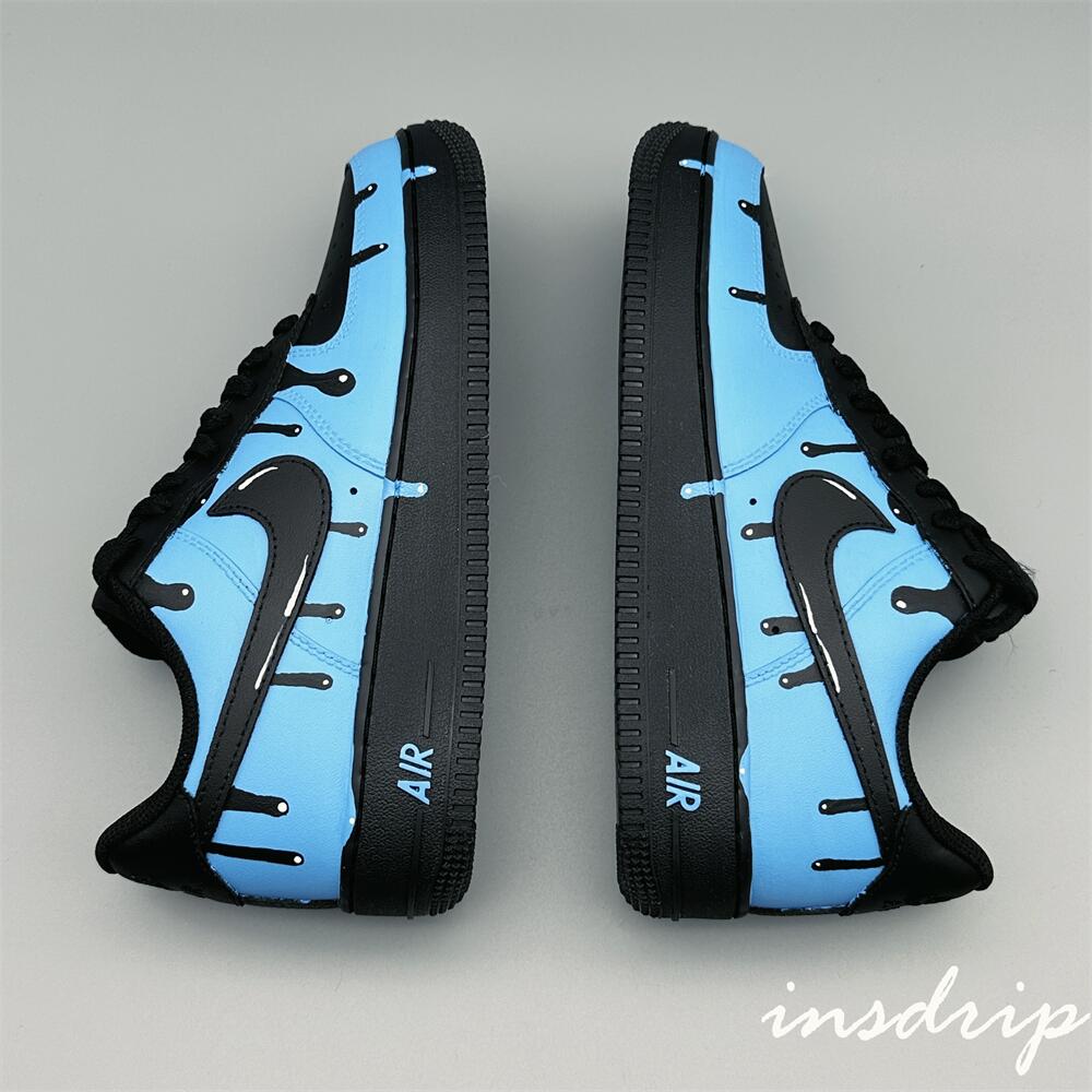 Blue Black Drip Custom Air Force 1