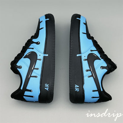 Blue Black Drip Custom Air Force 1