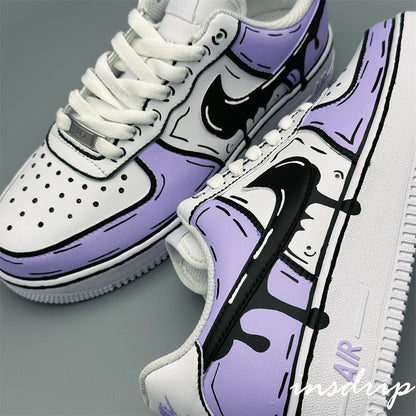 Purple Cartoon Drip Custom Air Force 1