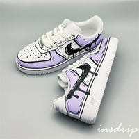 Purple Cartoon Drip Custom Air Force 1