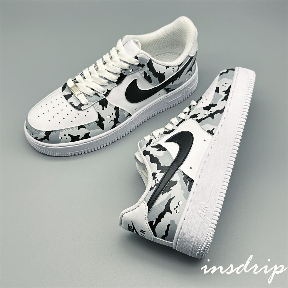 Black White Gray Camouflage Custom Air Force 1