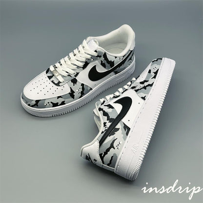 Black White Gray Camouflage Custom Air Force 1