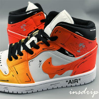 Orange Cartoon Drip Custom Air Jordan 1