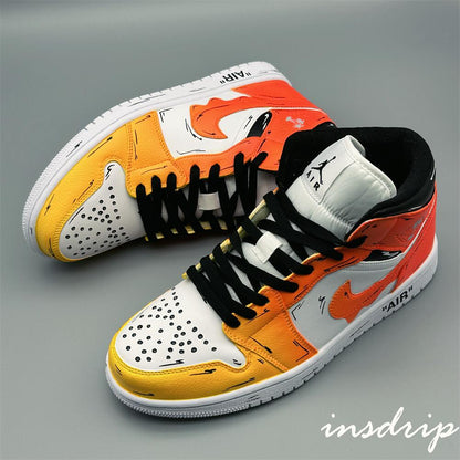 Orange Cartoon Drip Custom Air Jordan 1