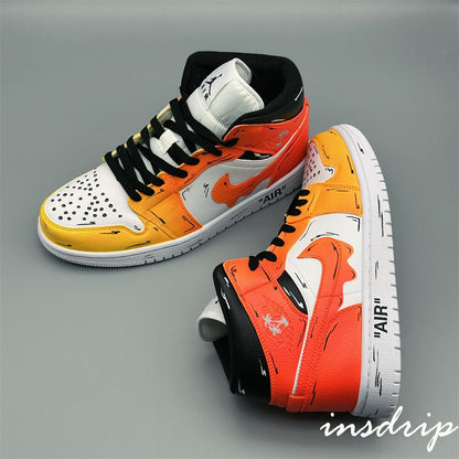 Orange Cartoon Drip Custom Air Jordan 1