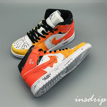 Orange Cartoon Drip Custom Air Jordan 1