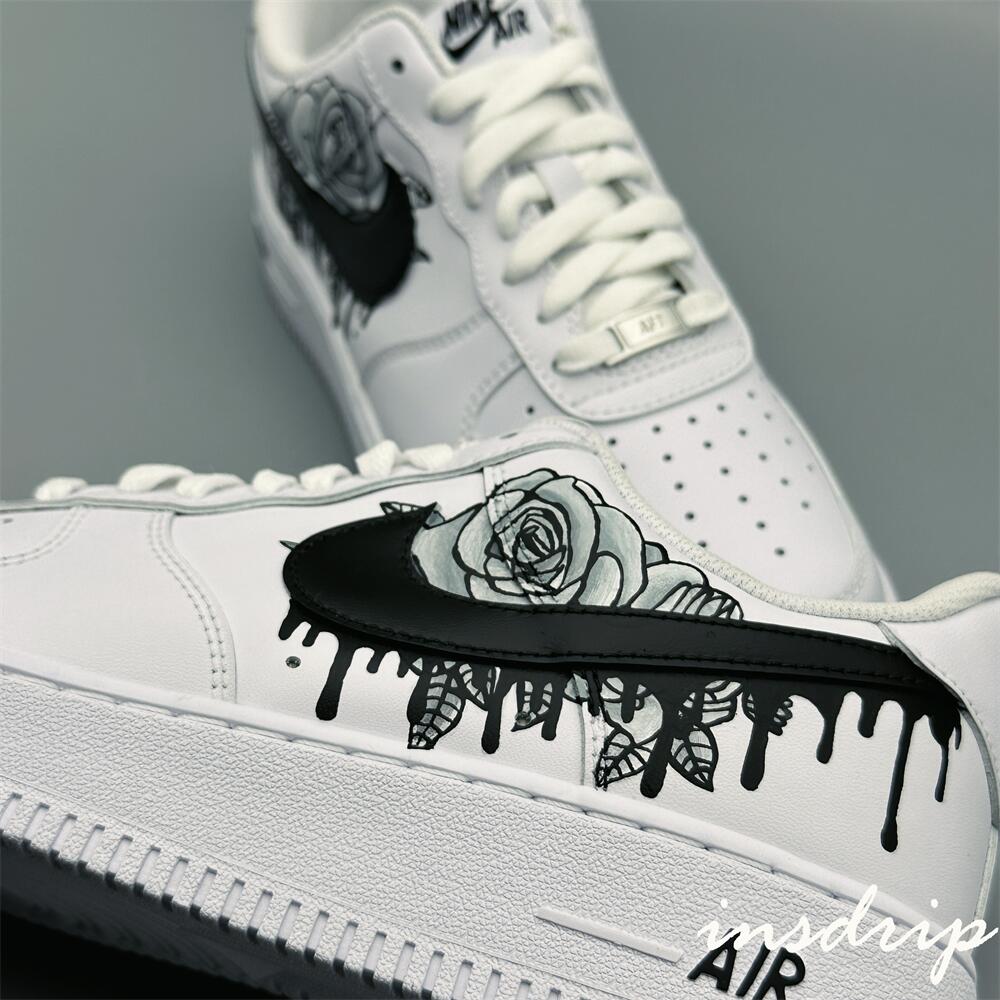 Black Rose Drip Custom Air Force 1