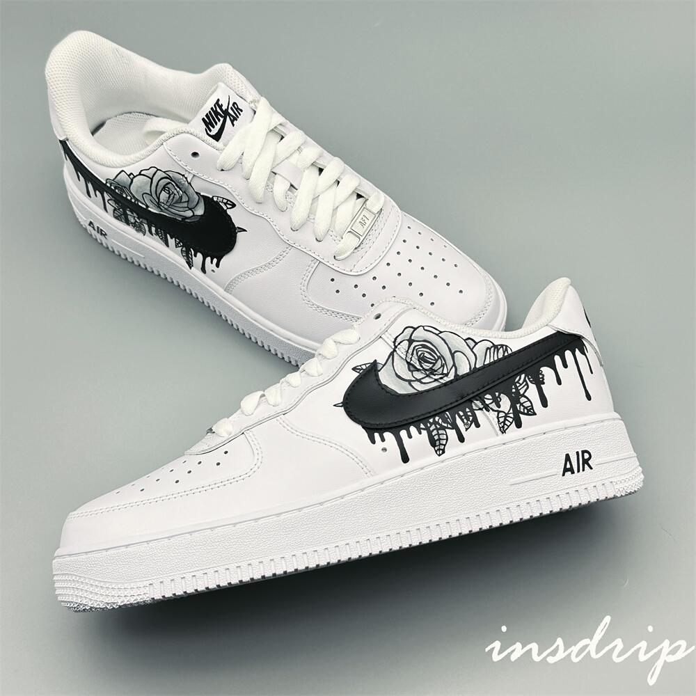 Black Rose Drip Custom Air Force 1