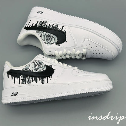 Black Rose Drip Custom Air Force 1