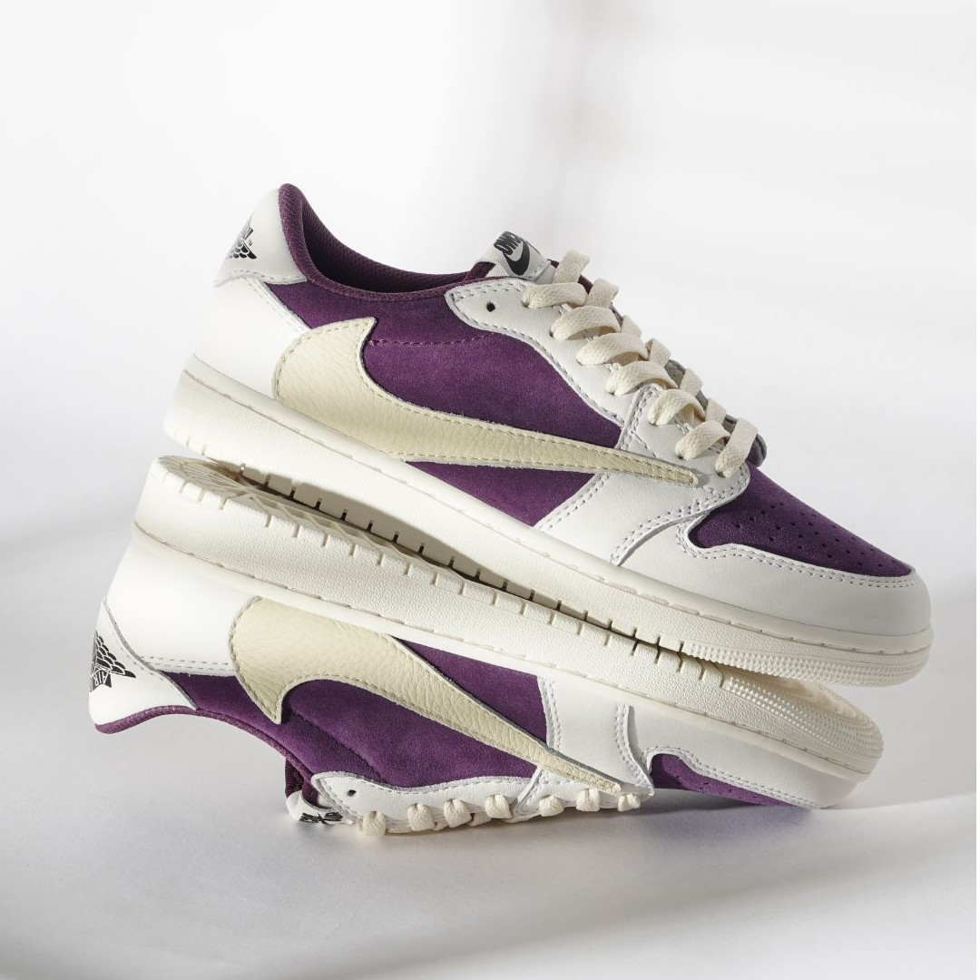 Reversion Swoosh Purple White TS Custom Air Jordan 1 Low