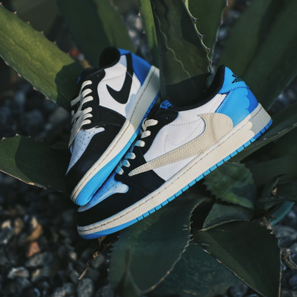 Reversion Swoosh Blue Black White TS Custom Air Jordan 1 Low