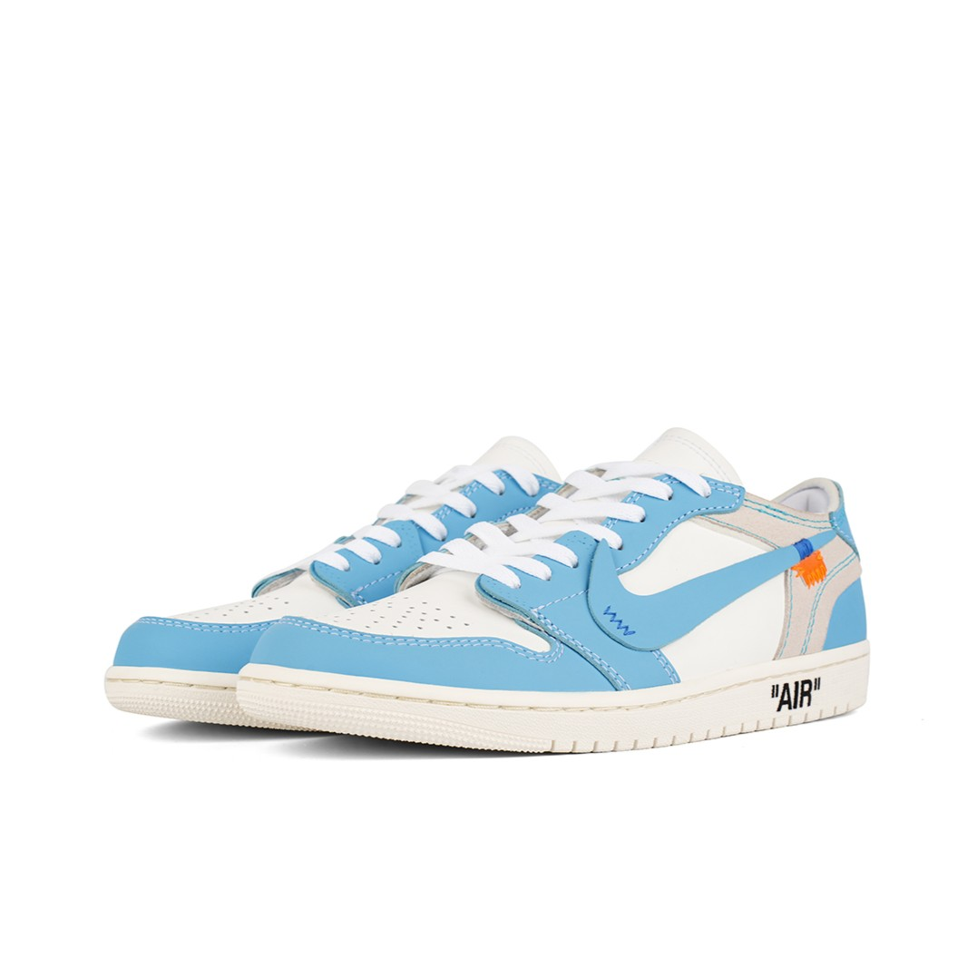 OW Blue White Custom Air Jordan 1 Low