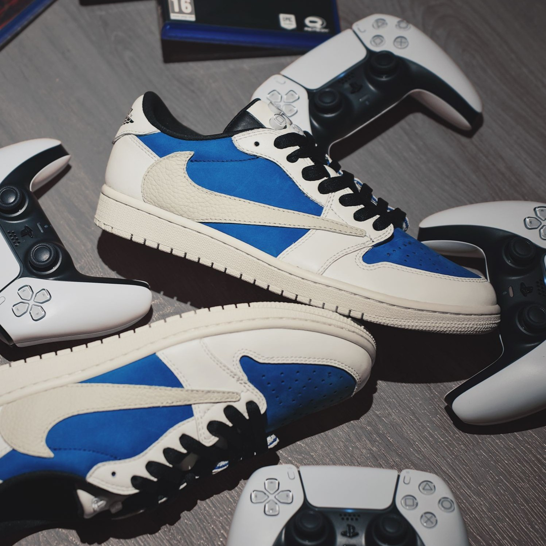 Reversion Swoosh Blue White TS Custom Air Jordan 1 Low