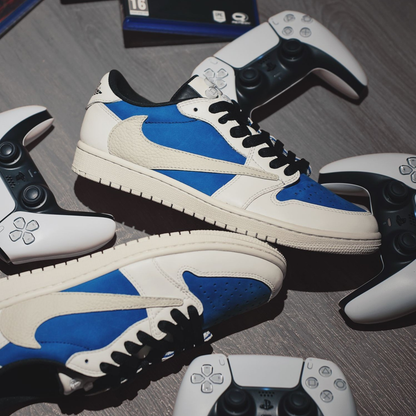 Reversion Swoosh Blue White TS Custom Air Jordan 1 Low