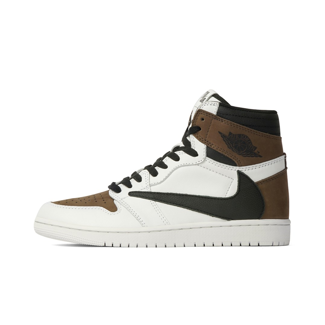 Reversion Swoosh Mocha Black White TS Custom Air Jordan 1 High
