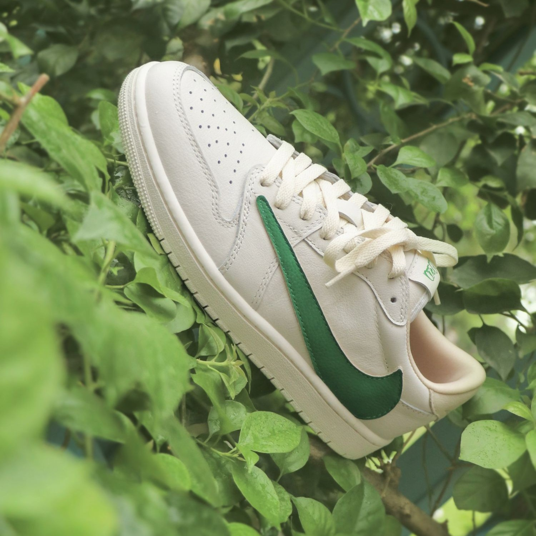 Reversion Swoosh Green White TS Custom Air Jordan 1 Low