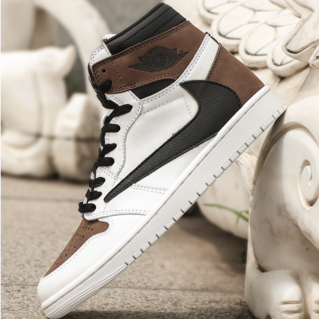 Reversion Swoosh Mocha Black White TS Custom Air Jordan 1 High