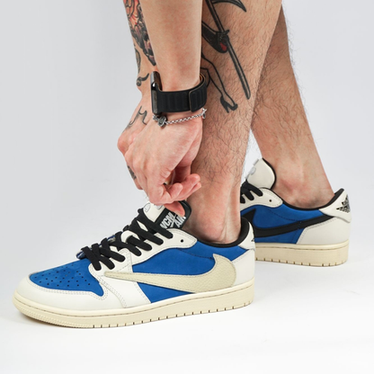 Reversion Swoosh Blue White TS Custom Air Jordan 1 Low