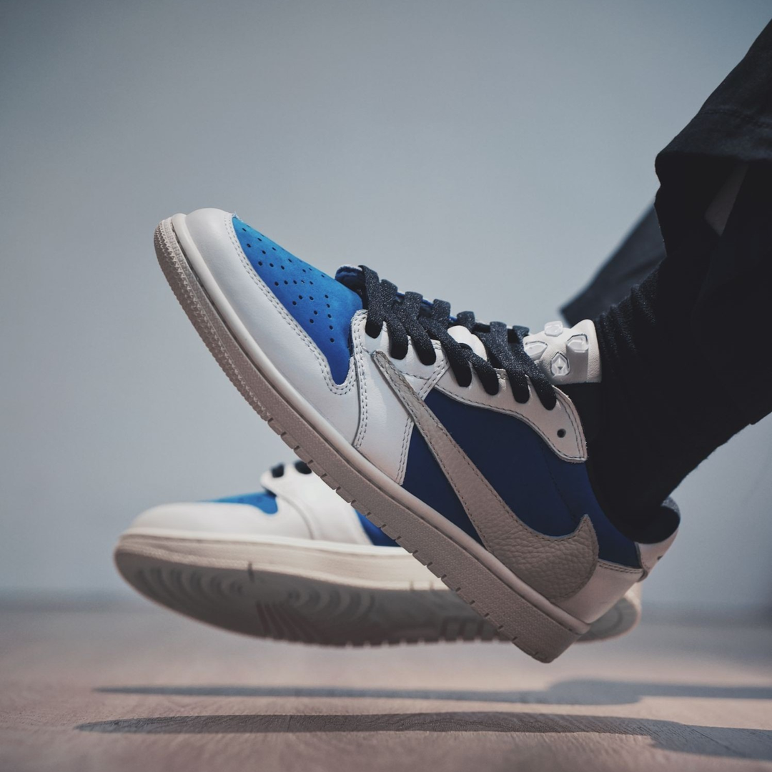 Reversion Swoosh Blue White TS Custom Air Jordan 1 Low