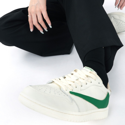Reversion Swoosh Green White TS Custom Air Jordan 1 Low