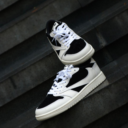 Reversion Swoosh Black White TS Custom Air Jordan 1 Low