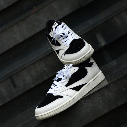 Reversion Swoosh Black White TS Custom Air Jordan 1 Low
