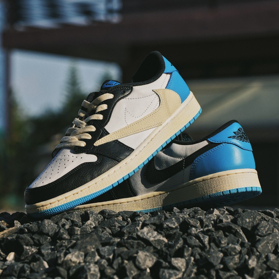 Reversion Swoosh Blue Black White TS Custom Air Jordan 1 Low