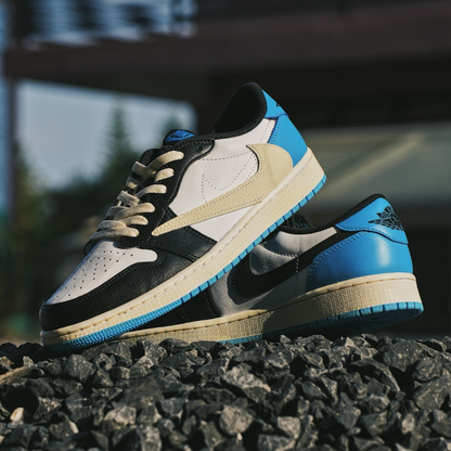 Reversion Swoosh Blue Black White TS Custom Air Jordan 1 Low