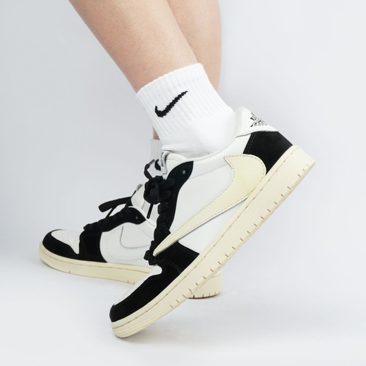 Reversion Swoosh Black White TS Custom Air Jordan 1 Low