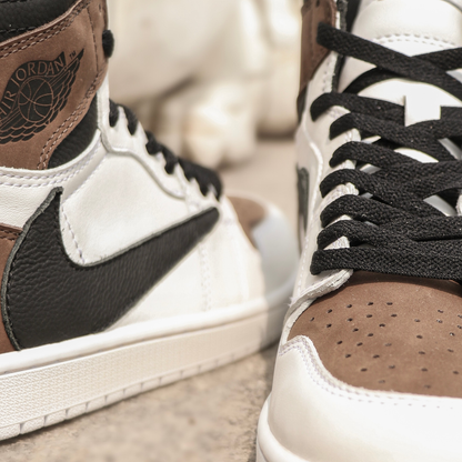 Reversion Swoosh Mocha Black White TS Custom Air Jordan 1 High