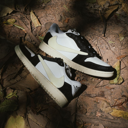 Reversion Swoosh Black White TS Custom Air Jordan 1 Low
