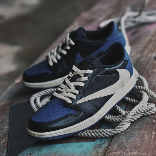 Reversion Swoosh Blue Black White TS Custom Air Jordan 1 Low
