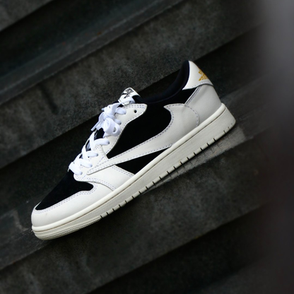 Reversion Swoosh Black White TS Custom Air Jordan 1 Low