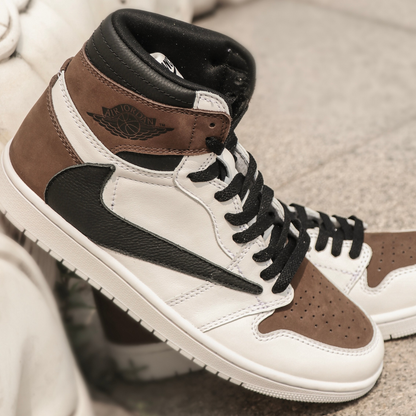 Reversion Swoosh Mocha Black White TS Custom Air Jordan 1 High