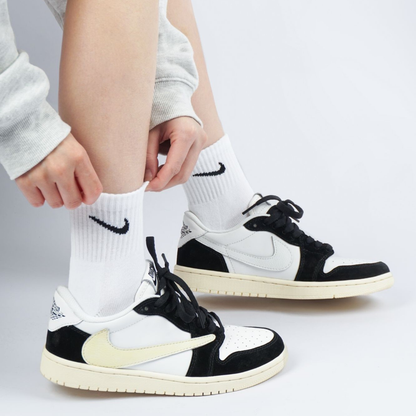 Reversion Swoosh Black White TS Custom Air Jordan 1 Low