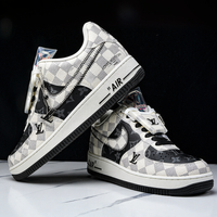 Hand Painted Custom Checkerboard Air Force 1 Sneakers