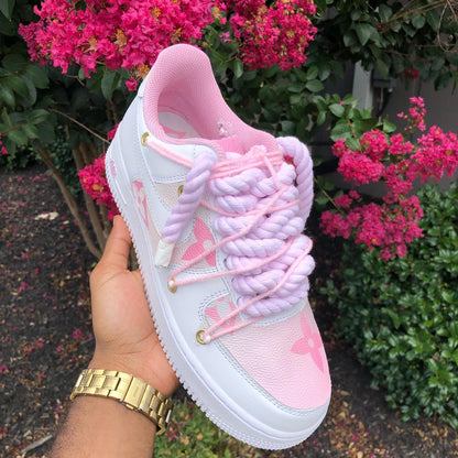 Pink & Purple Hand Painted Custom Air Force 1 Sneakers