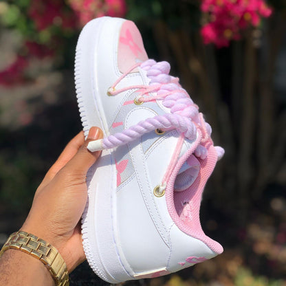 Pink & Purple Hand Painted Custom Air Force 1 Sneakers
