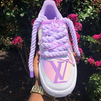 Custom Hand Painted Purple Air Force 1 Sneakers