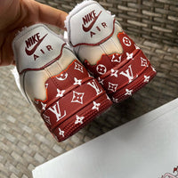Hand Painted Burgundy Custom Air Force 1 Sneakers
