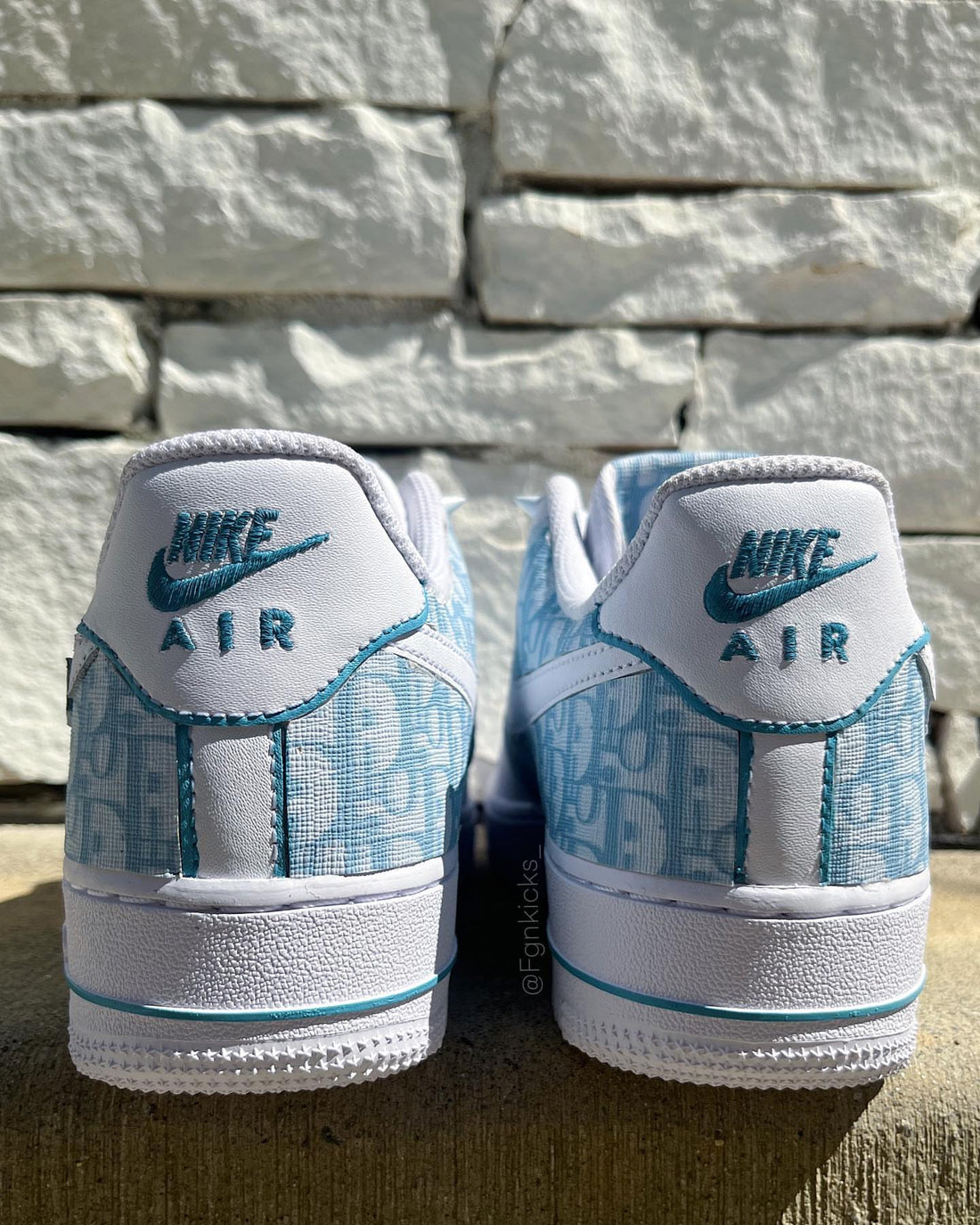 Hand Painted Custom Light Blue Air Force 1 Sneakers